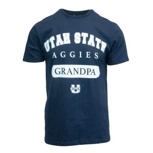 Utah State Aggies U-State Grandpa Navy Champion Short-Sleeve T-Shirt